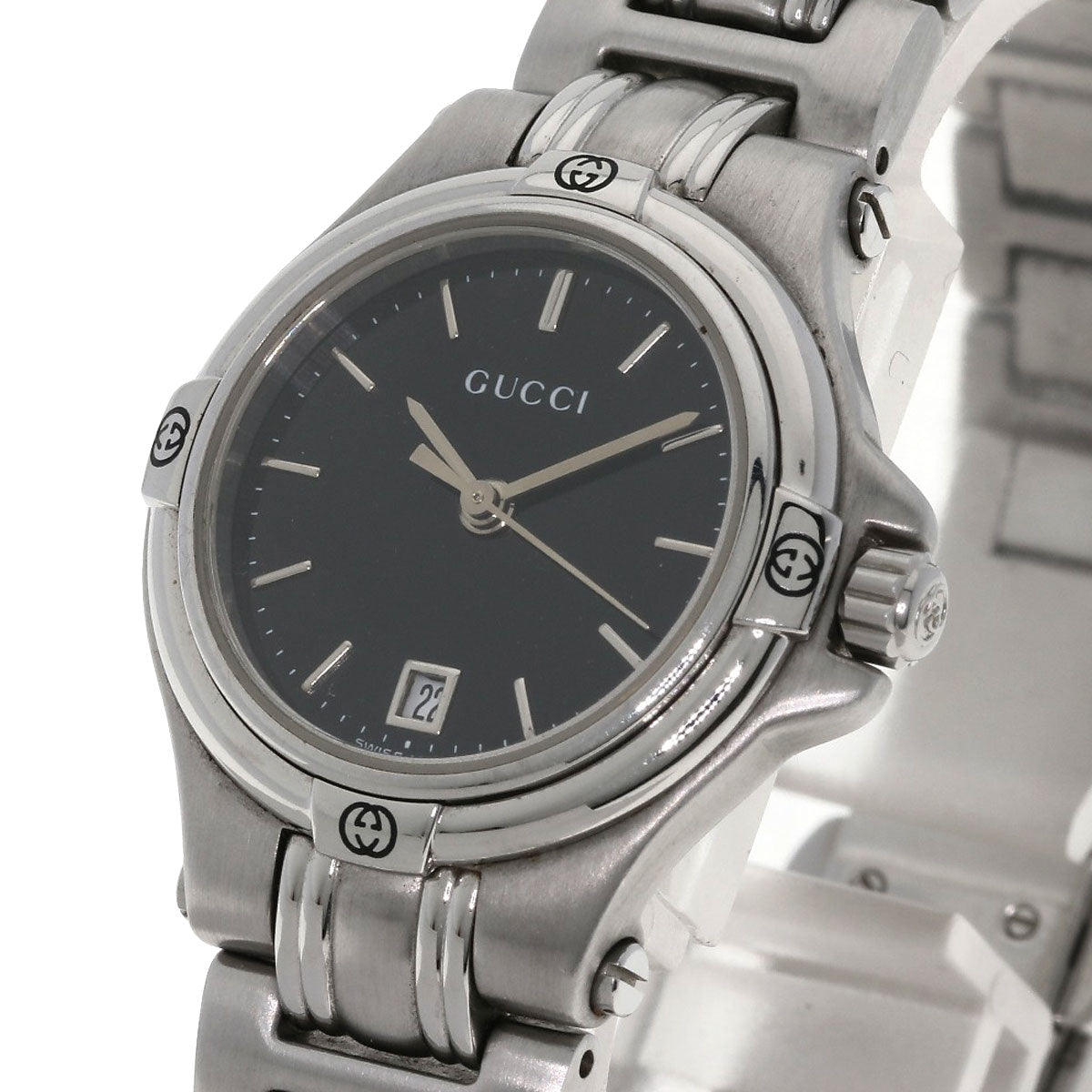 GUCCI グッチ 9040L ラウンドフェイス 腕時計 SS レディース 中古