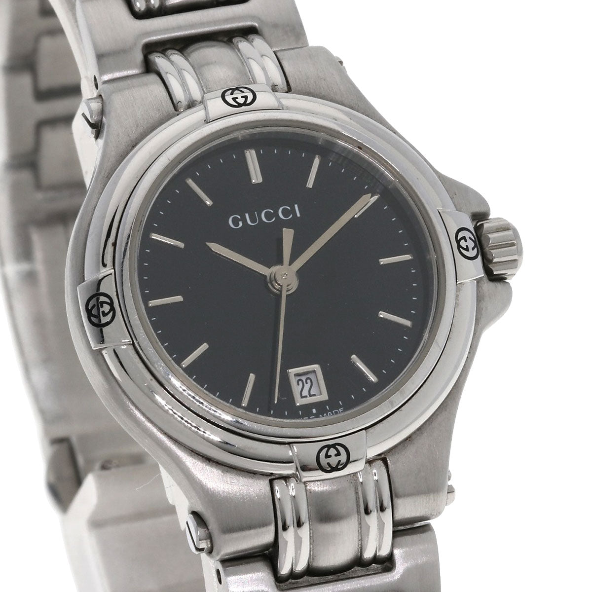 GUCCI グッチ 9040L ラウンドフェイス 腕時計 SS レディース 中古