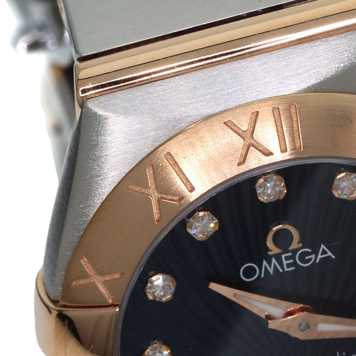 OMEGA オメガ 123.20.24.60.53.001 コンステレーション ブルー ギョーシェ 12P ダイヤモンド 腕時計 SS レディース 中古