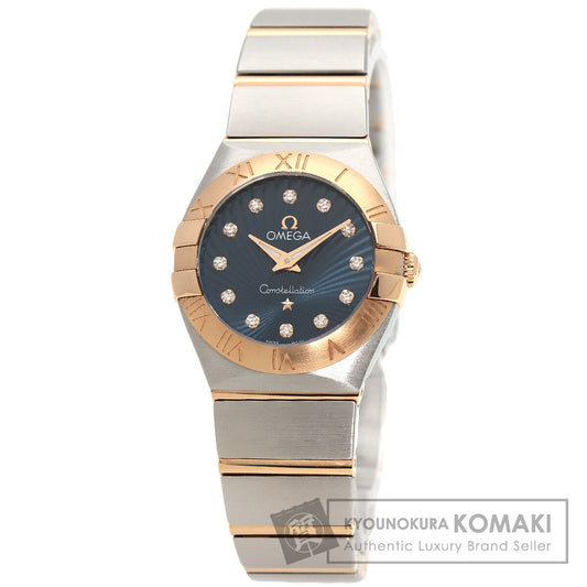OMEGA オメガ 123.20.24.60.53.001 コンステレーション ブルー ギョーシェ 12P ダイヤモンド 腕時計 SS レディース 中古