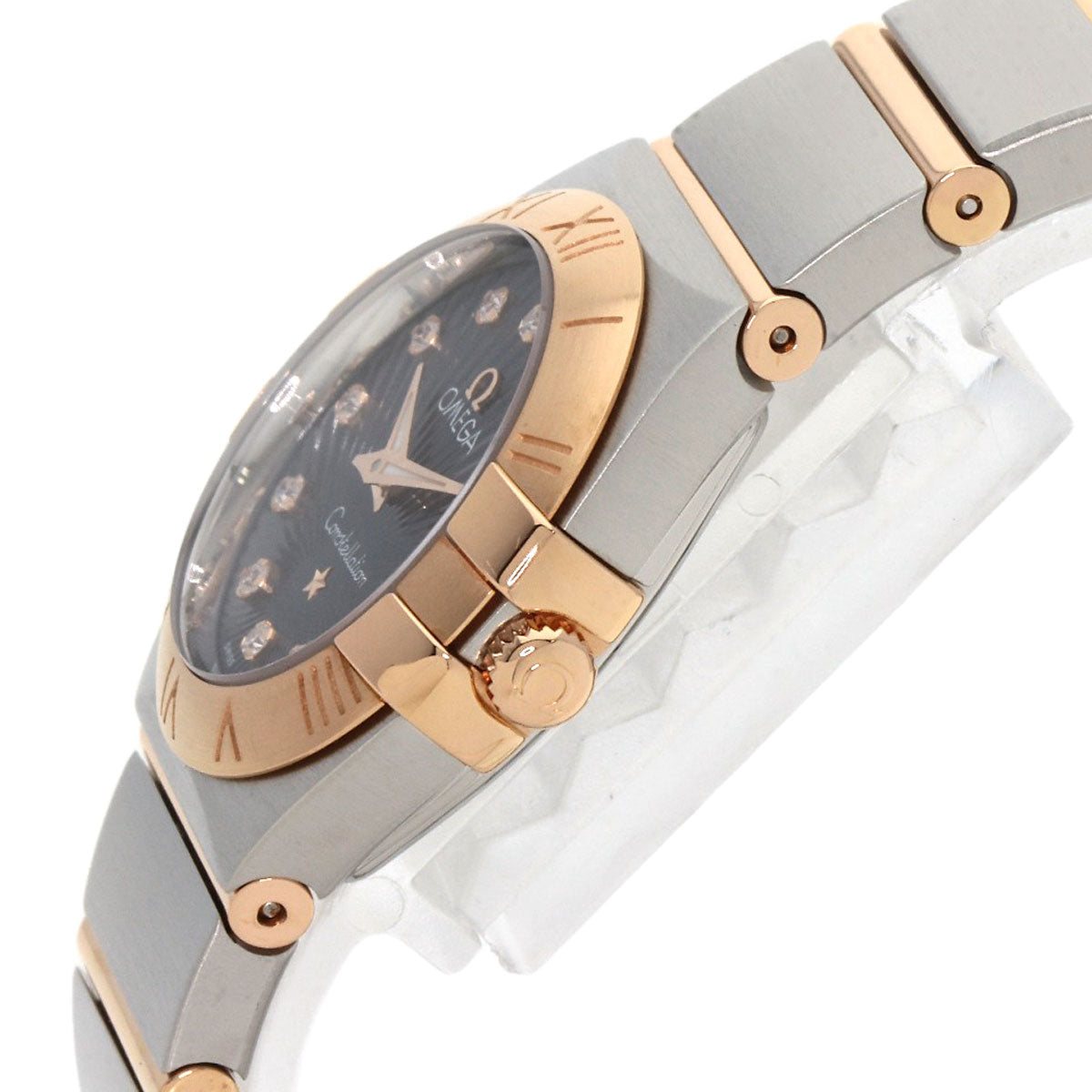OMEGA オメガ 123.20.24.60.53.001 コンステレーション ブルー ギョーシェ 12P ダイヤモンド 腕時計 SS レディース 中古