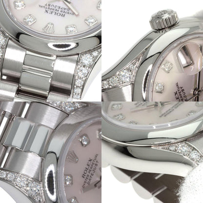 ROLEX ロレックス 179296NG デイトジャスト 10P ダイヤモンド 腕時計 PT レディース 中古