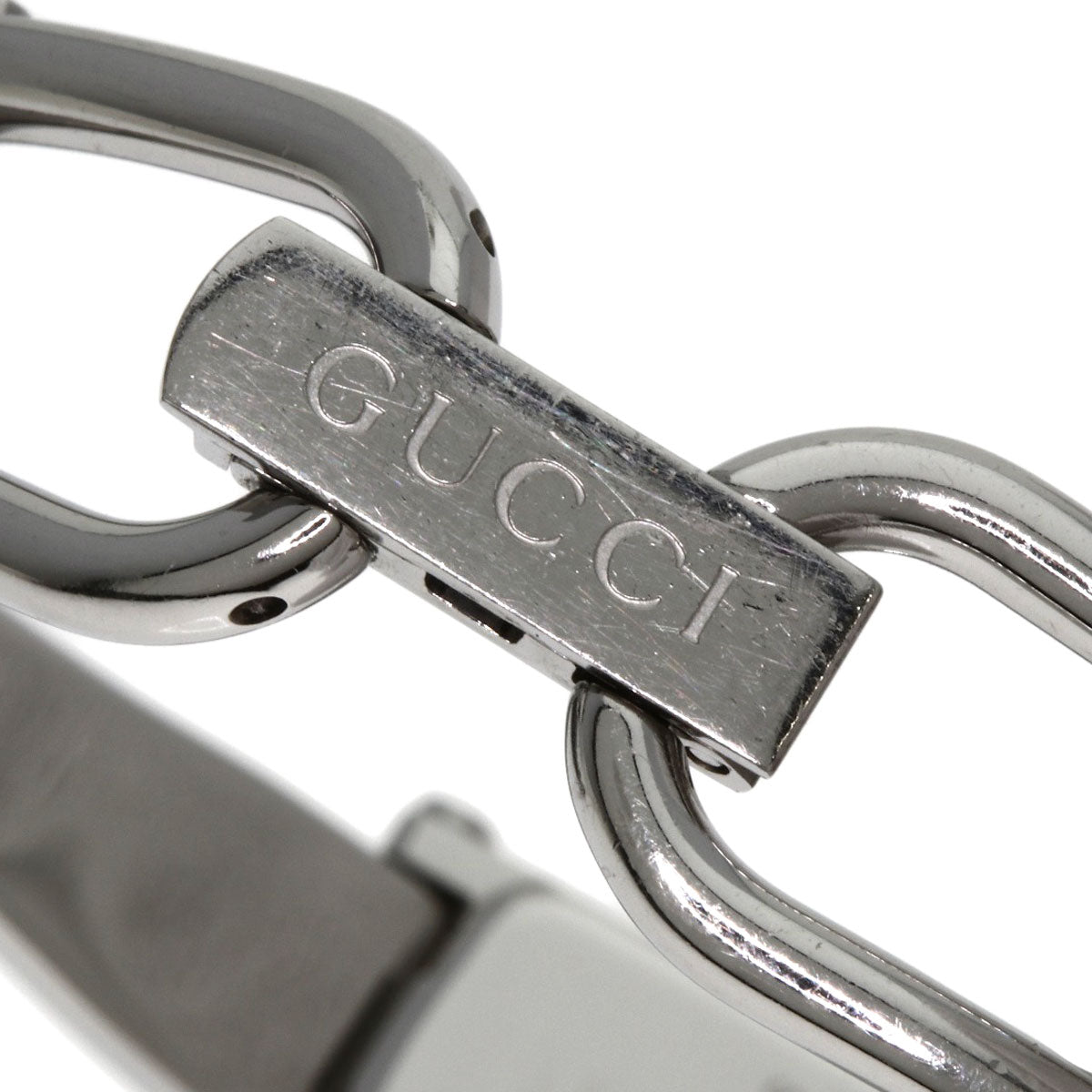 GUCCI グッチ 1500L スクエアフェイス バングル ピンクシェル 腕時計 SS レディース 中古