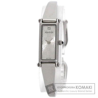 GUCCI グッチ 1500L GG スクエアフェイス バングル 腕時計 SS レディース 中古