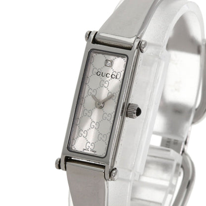 GUCCI グッチ 1500L GG スクエアフェイス バングル 腕時計 SS レディース 中古