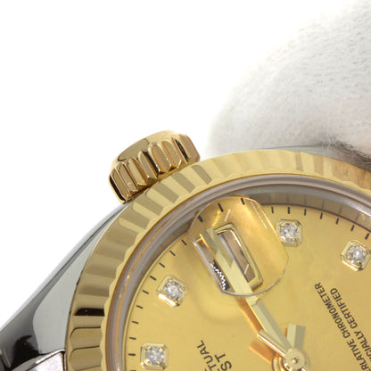 ROLEX ロレックス 179173NG デイトジャスト 10P ダイヤモンド 腕時計 SS レディース 中古
