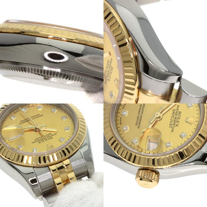 ROLEX ロレックス 179173NG デイトジャスト 10P ダイヤモンド 腕時計 SS レディース 中古
