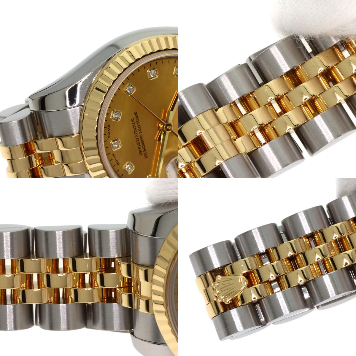 ROLEX ロレックス 179173NG デイトジャスト 10P ダイヤモンド 腕時計 SS レディース 中古