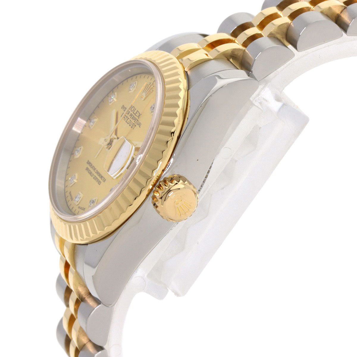 ROLEX ロレックス 179173NG デイトジャスト 10P ダイヤモンド 腕時計 SS レディース 中古
