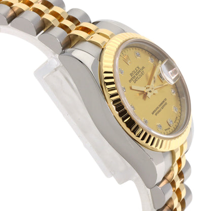 ROLEX ロレックス 179173NG デイトジャスト 10P ダイヤモンド 腕時計 SS レディース 中古