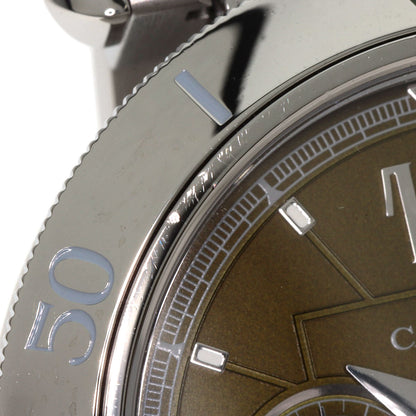 CARTIER カルティエ WSPA0046 パシャドゥカルティエ オリーブグリーン 腕時計 SS メンズ 中古