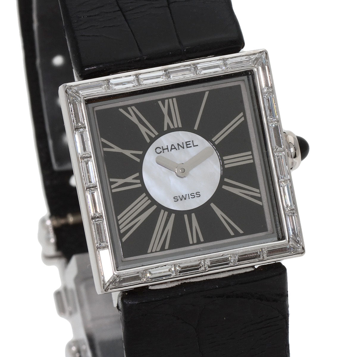 CHANEL シャネル H0106 マドモアゼル ダイヤモンドベゼル 腕時計 K18WG レディース 中古