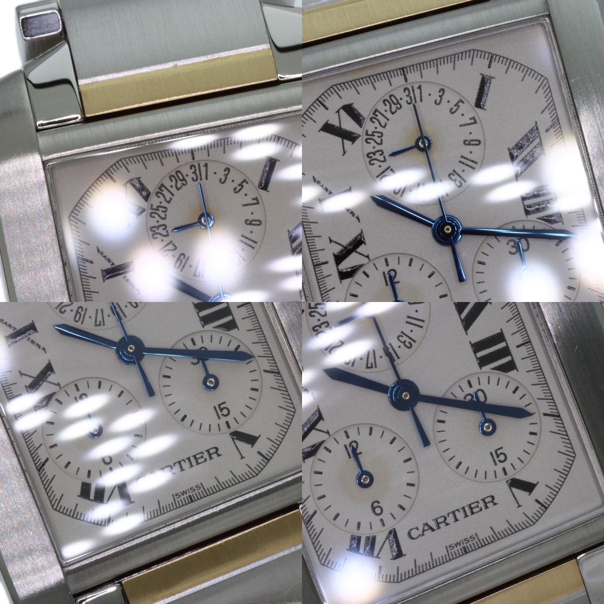 CARTIER カルティエ W51004Q4 タンクフランセーズ クロノリフレックス 腕時計 SS メンズ 中古