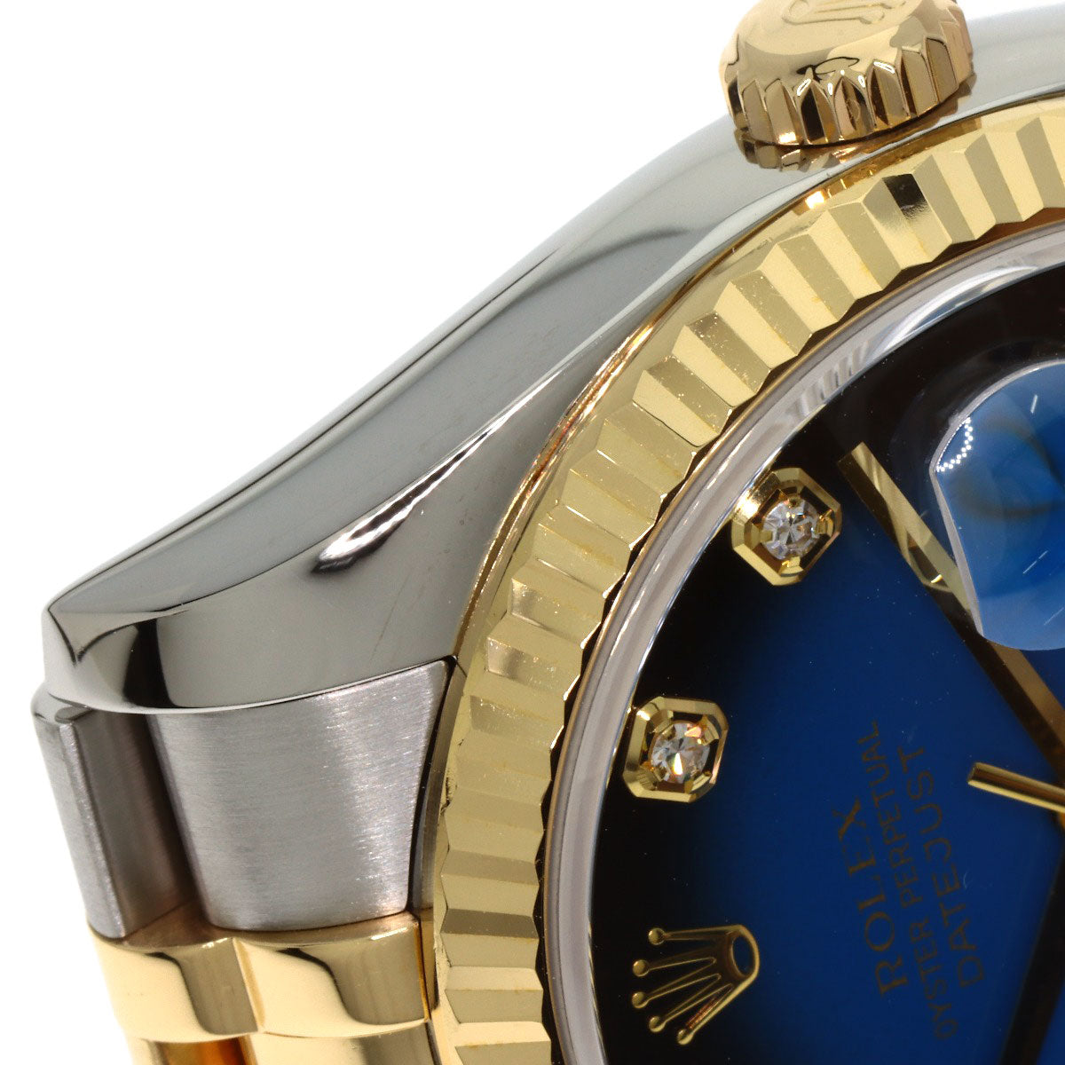 ROLEX ロレックス 116233G デイトジャスト 10P ダイヤモンド ブルーグラデーション 腕時計 SS メンズ 中古