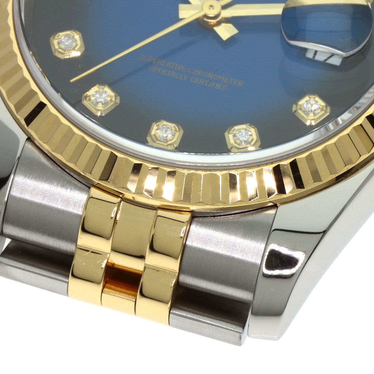 ROLEX ロレックス 116233G デイトジャスト 10P ダイヤモンド ブルーグラデーション 腕時計 SS メンズ 中古