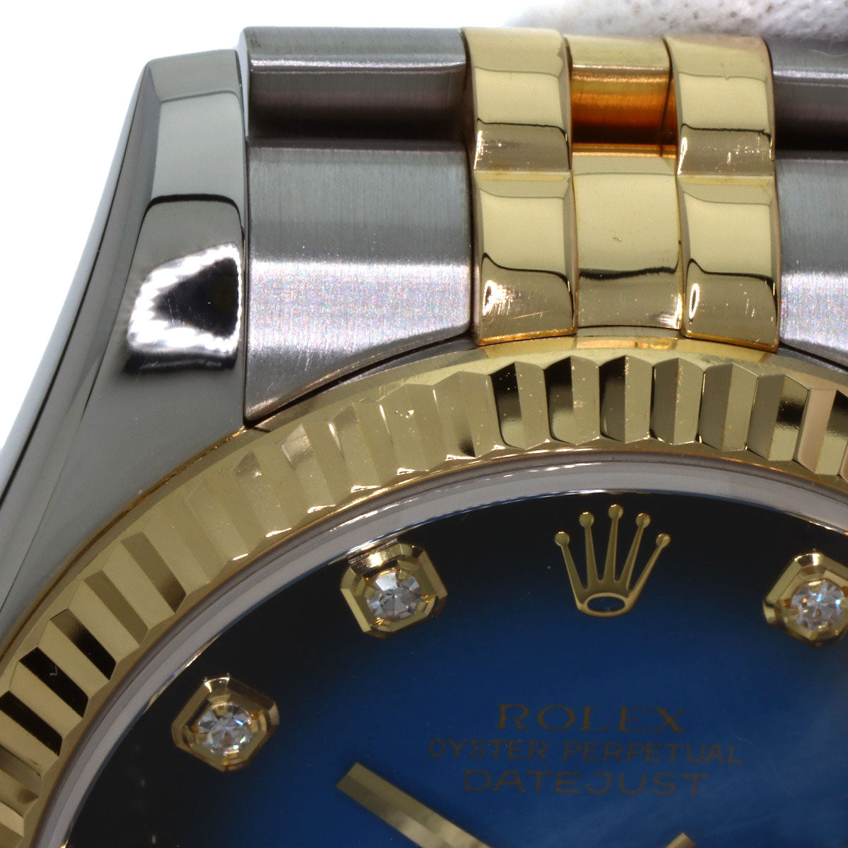 ROLEX ロレックス 116233G デイトジャスト 10P ダイヤモンド ブルーグラデーション 腕時計 SS メンズ 中古
