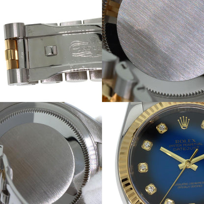 ROLEX ロレックス 116233G デイトジャスト 10P ダイヤモンド ブルーグラデーション 腕時計 SS メンズ 中古