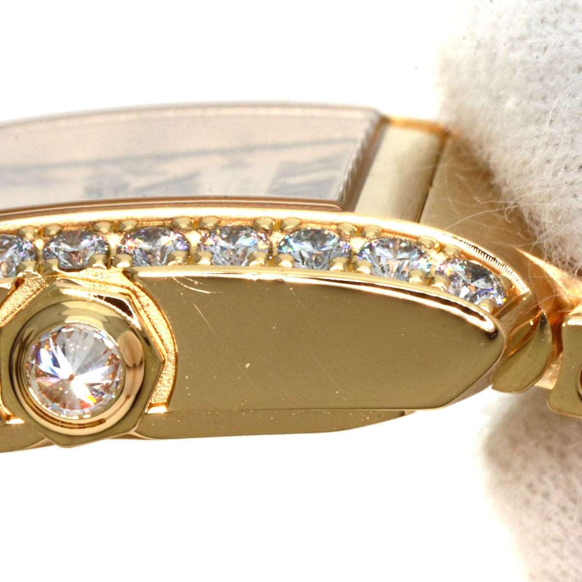 CARTIER カルティエ WJTA0039 タンクフランセーズSM ダイヤモンド 腕時計 K18YG レディース 中古