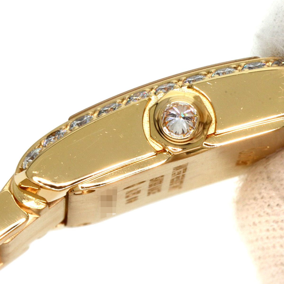 CARTIER カルティエ WJTA0039 タンクフランセーズSM ダイヤモンド 腕時計 K18YG レディース 中古