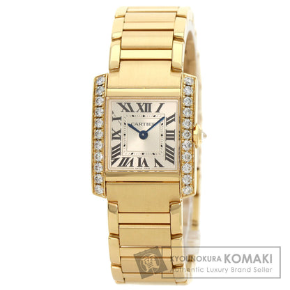 CARTIER カルティエ WJTA0039 タンクフランセーズSM ダイヤモンド 腕時計 K18YG レディース 中古