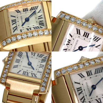 CARTIER カルティエ WJTA0039 タンクフランセーズSM ダイヤモンド 腕時計 K18YG レディース 中古