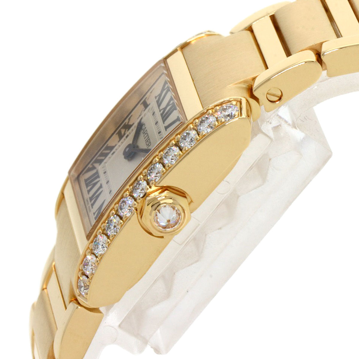 CARTIER カルティエ WJTA0039 タンクフランセーズSM ダイヤモンド 腕時計 K18YG レディース 中古