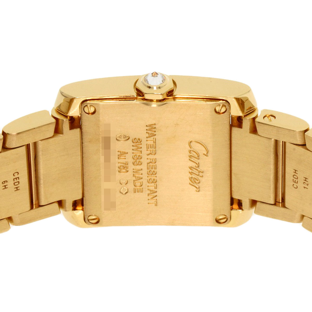 CARTIER カルティエ WJTA0039 タンクフランセーズSM ダイヤモンド 腕時計 K18YG レディース 中古