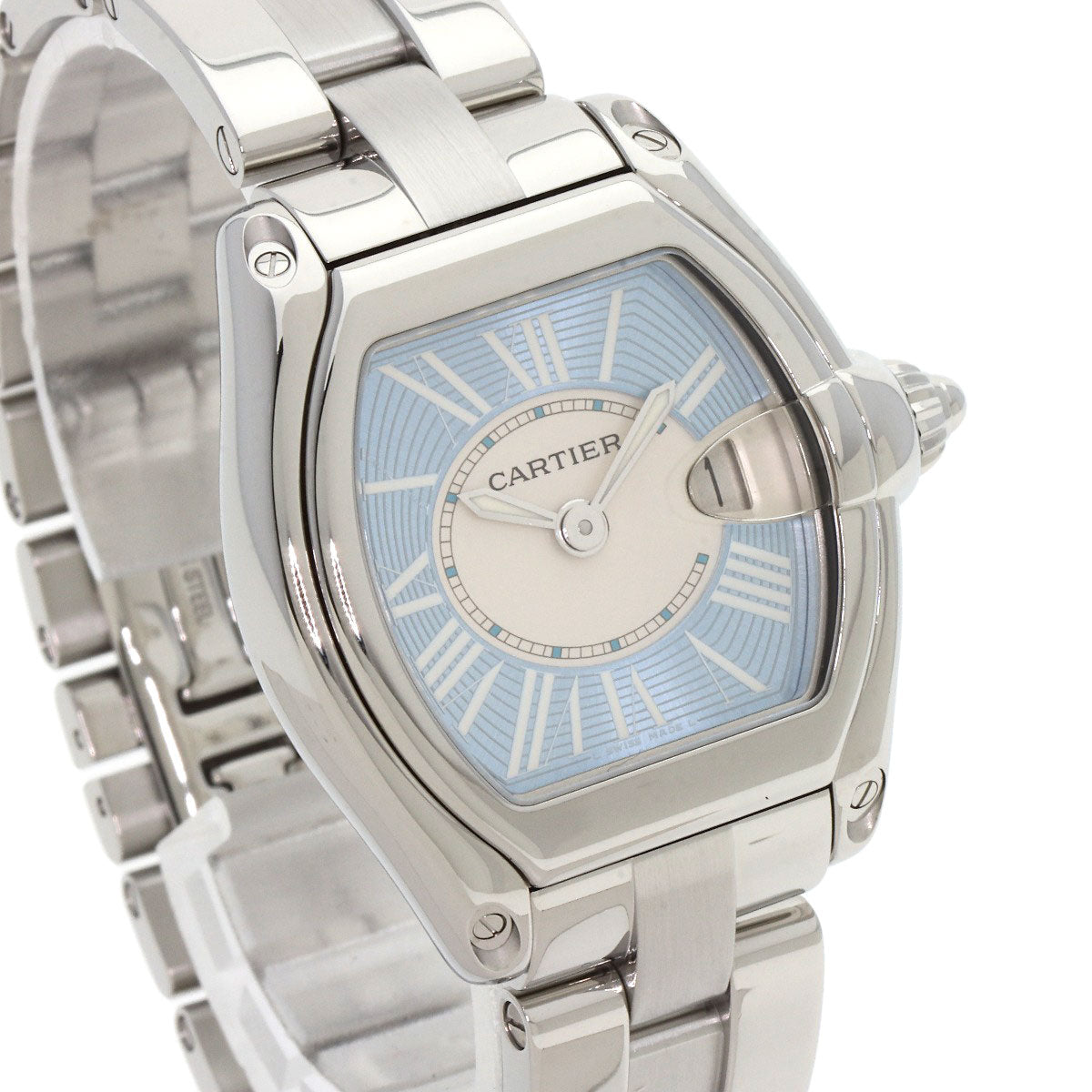 CARTIER カルティエ W62053V3 ロードスター ブルー 世界2500本限定 腕時計 SS レディース 中古