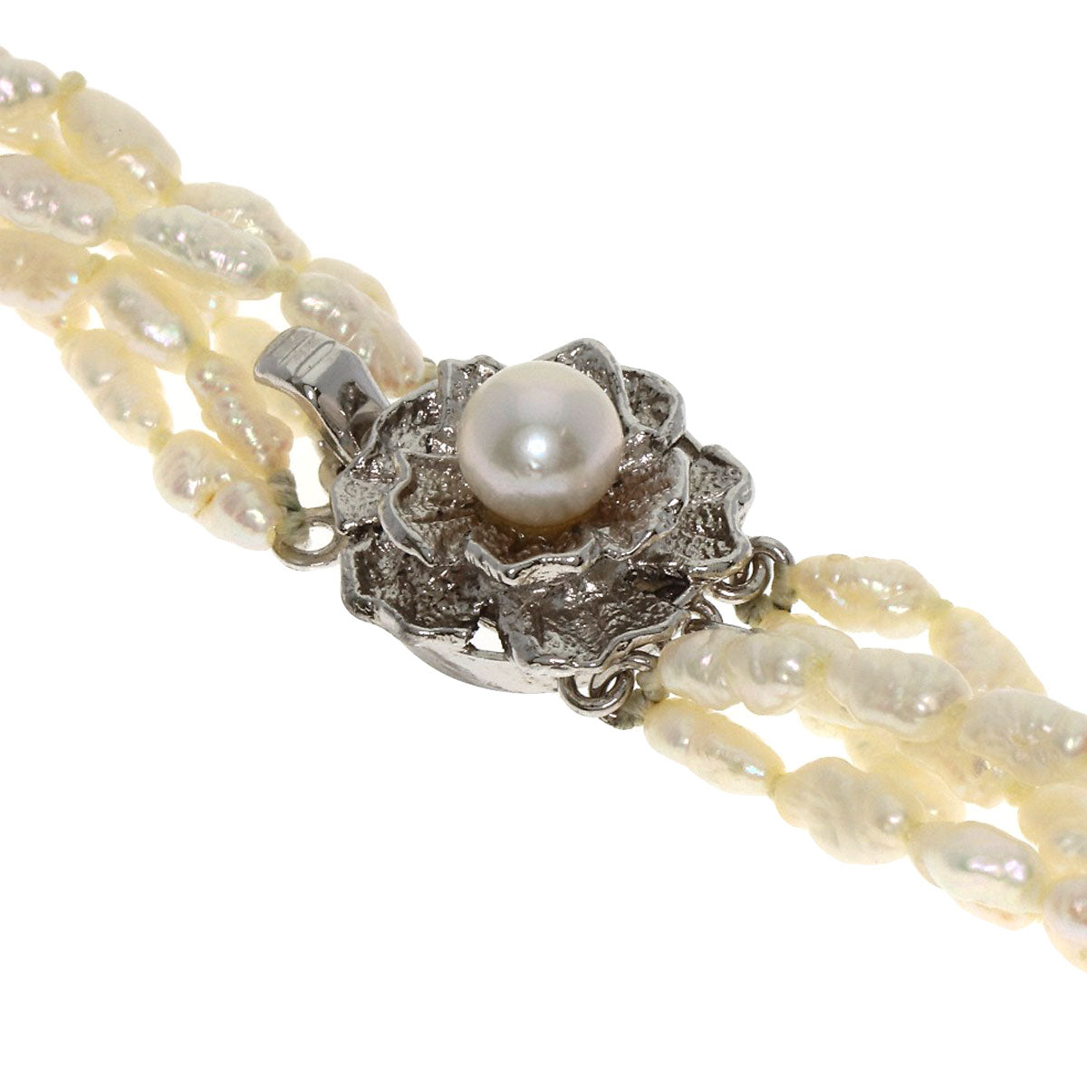 SELECT JEWELRY セレクトジュエリー 淡水パール 真珠 5連 ネックレス SV レディース 中古