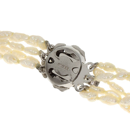 SELECT JEWELRY セレクトジュエリー 淡水パール 真珠 5連 ネックレス SV レディース 中古