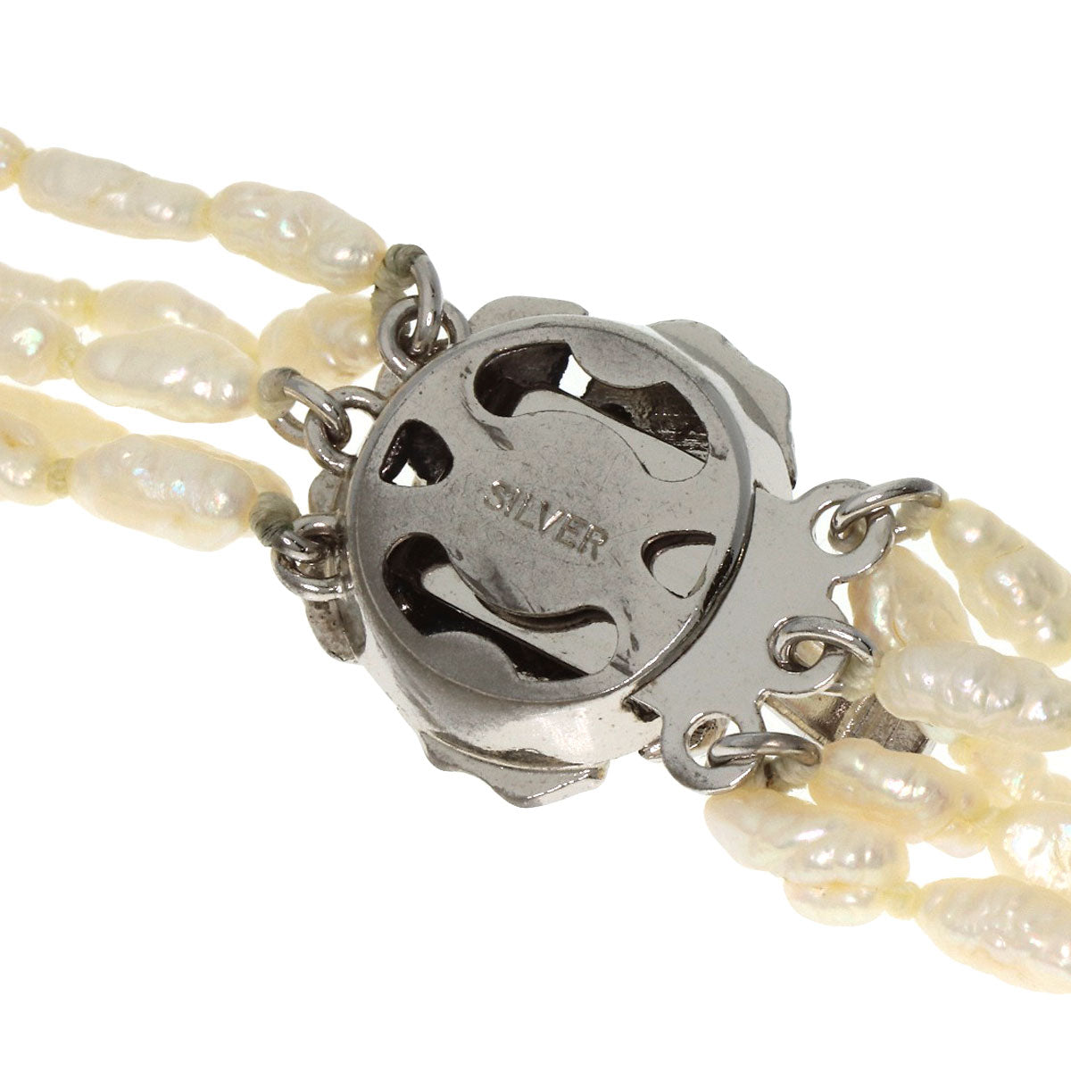 SELECT JEWELRY セレクトジュエリー 淡水パール 真珠 5連 ネックレス SV レディース 中古