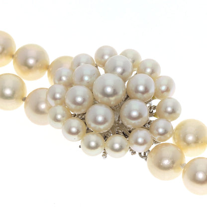SELECT JEWELRY セレクトジュエリー アコヤパール 真珠 2連 ネックレス SV レディース 中古