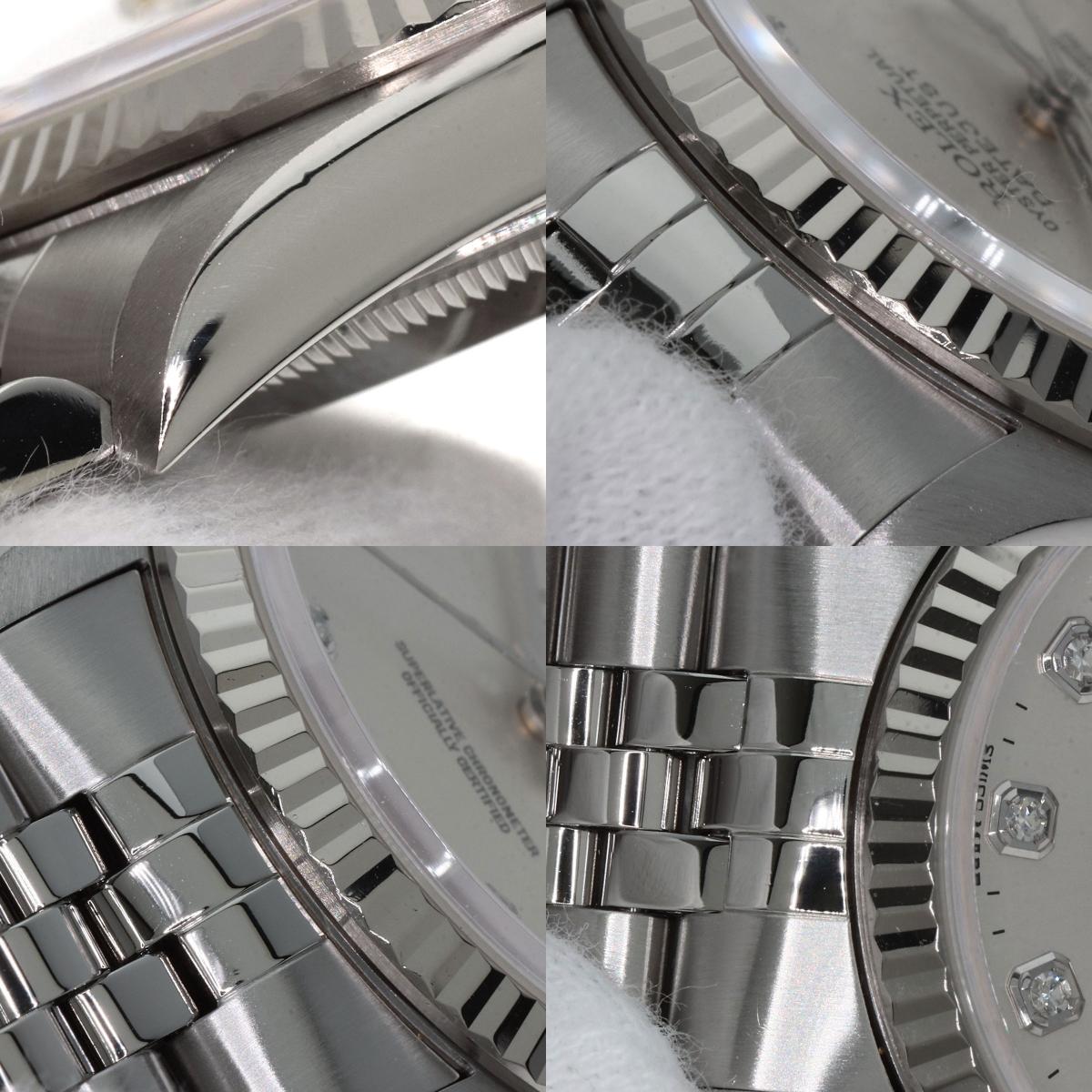 ROLEX ロレックス 16234G デイトジャスト 10P ダイヤモンド 腕時計 SS メンズ 中古