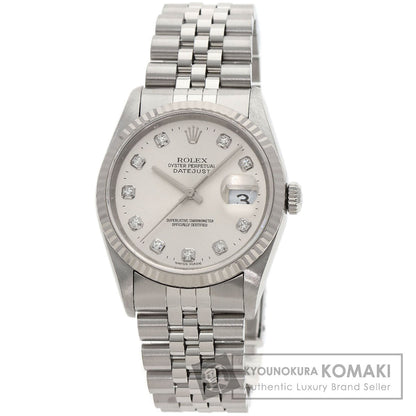 ROLEX ロレックス 16234G デイトジャスト 10P ダイヤモンド 腕時計 SS メンズ 中古