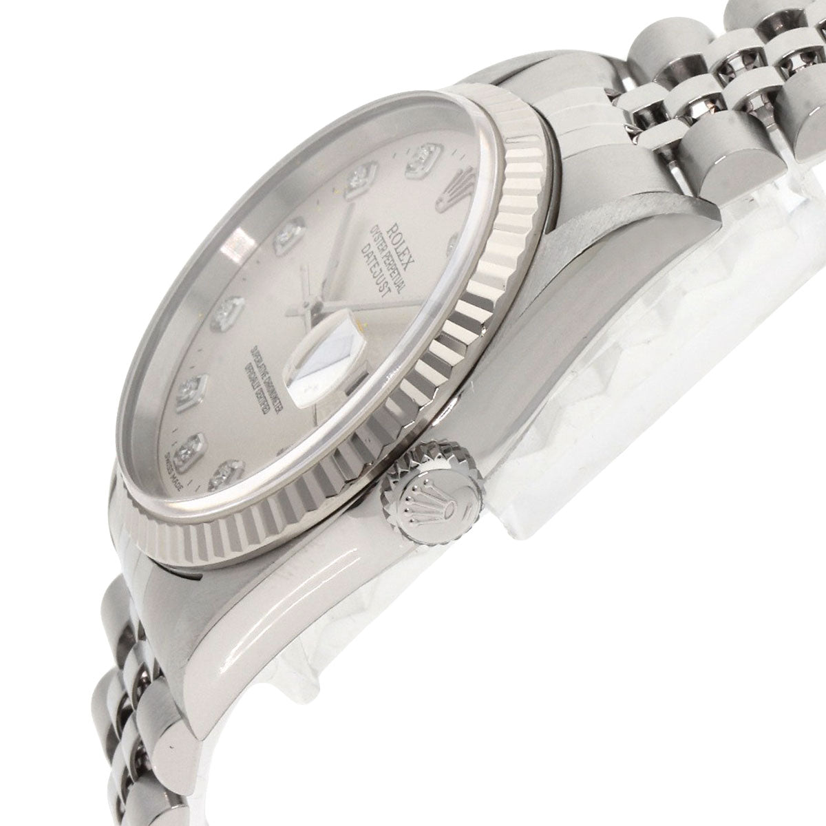 ROLEX ロレックス 16234G デイトジャスト 10P ダイヤモンド 腕時計 SS メンズ 中古