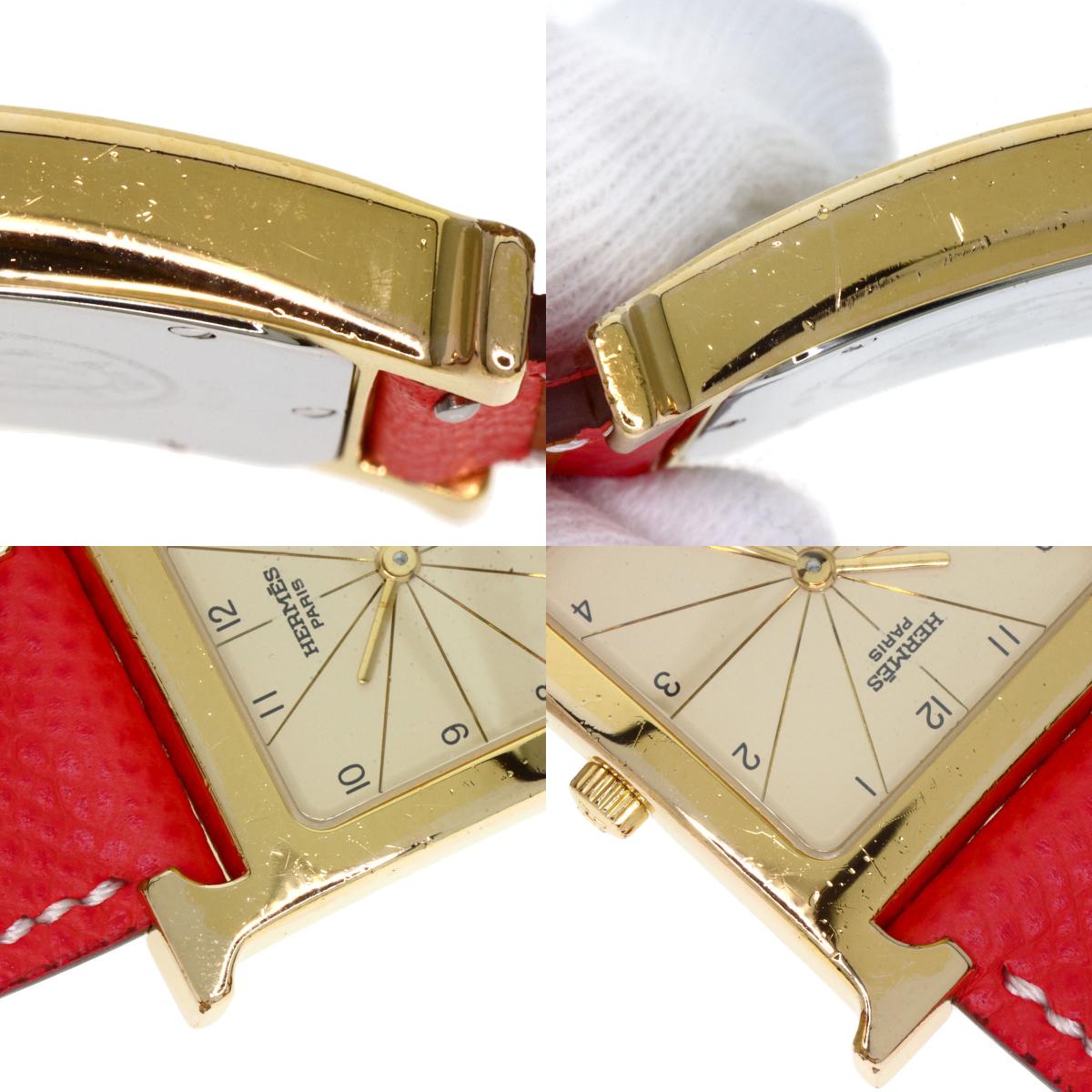 HERMES エルメス H1.501 Hウォッチ 腕時計 GP レディース 中古