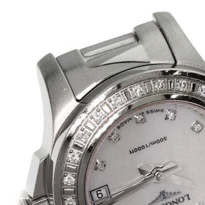 LONGINES ロンジン L3.158.0 ハイドロコンクエスト 11P ベゼル ダイヤモンド 腕時計 SS レディース 中古