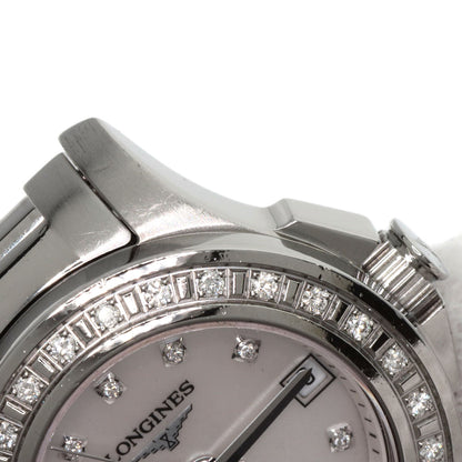 LONGINES ロンジン L3.158.0 ハイドロコンクエスト 11P ベゼル ダイヤモンド 腕時計 SS レディース 中古