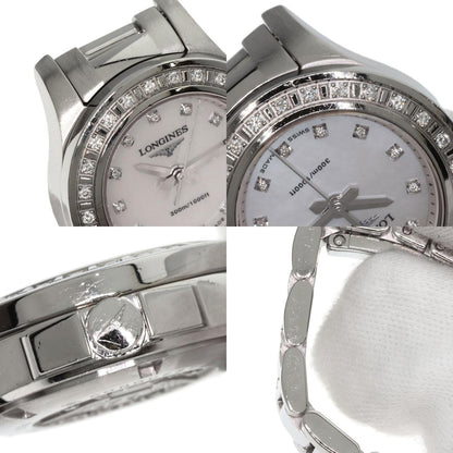 LONGINES ロンジン L3.158.0 ハイドロコンクエスト 11P ベゼル ダイヤモンド 腕時計 SS レディース 中古