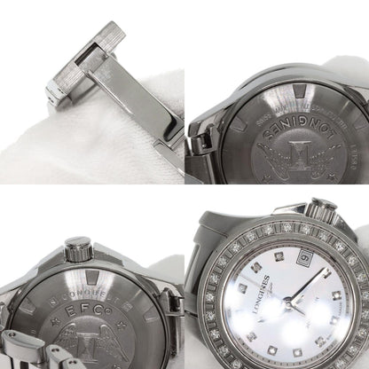 LONGINES ロンジン L3.158.0 ハイドロコンクエスト 11P ベゼル ダイヤモンド 腕時計 SS レディース 中古