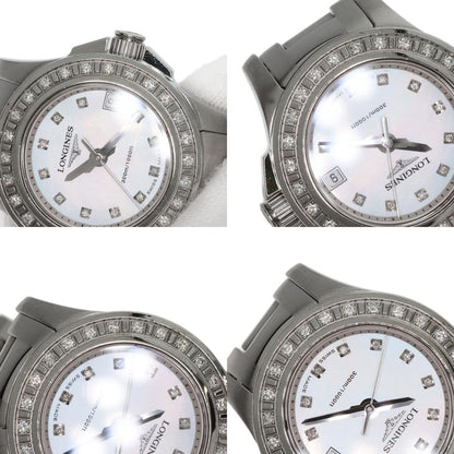 LONGINES ロンジン L3.158.0 ハイドロコンクエスト 11P ベゼル ダイヤモンド 腕時計 SS レディース 中古