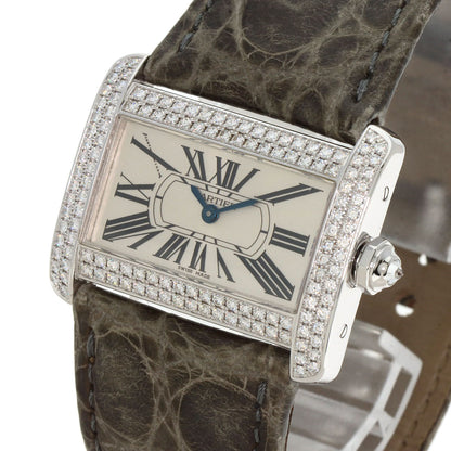 CARTIER カルティエ WA301236 ミニタンク ディヴァン ベゼル ダイヤモンド 腕時計 K18WG レディース 中古