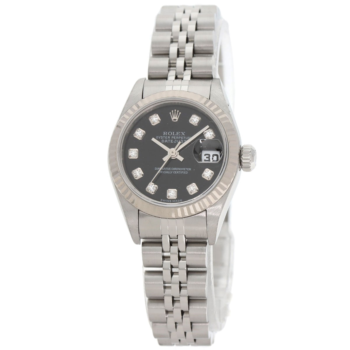 ROLEX ロレックス 79174G デイトジャスト 10P ダイヤモンド 腕時計 SS レディース 中古
