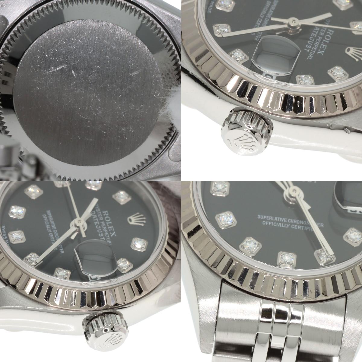 ROLEX ロレックス 79174G デイトジャスト 10P ダイヤモンド 腕時計 SS レディース 中古