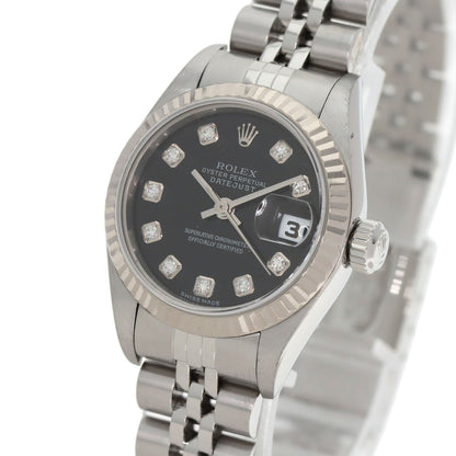 ROLEX ロレックス 79174G デイトジャスト 10P ダイヤモンド 腕時計 SS レディース 中古