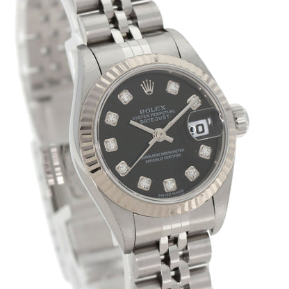 ROLEX ロレックス 79174G デイトジャスト 10P ダイヤモンド 腕時計 SS レディース 中古