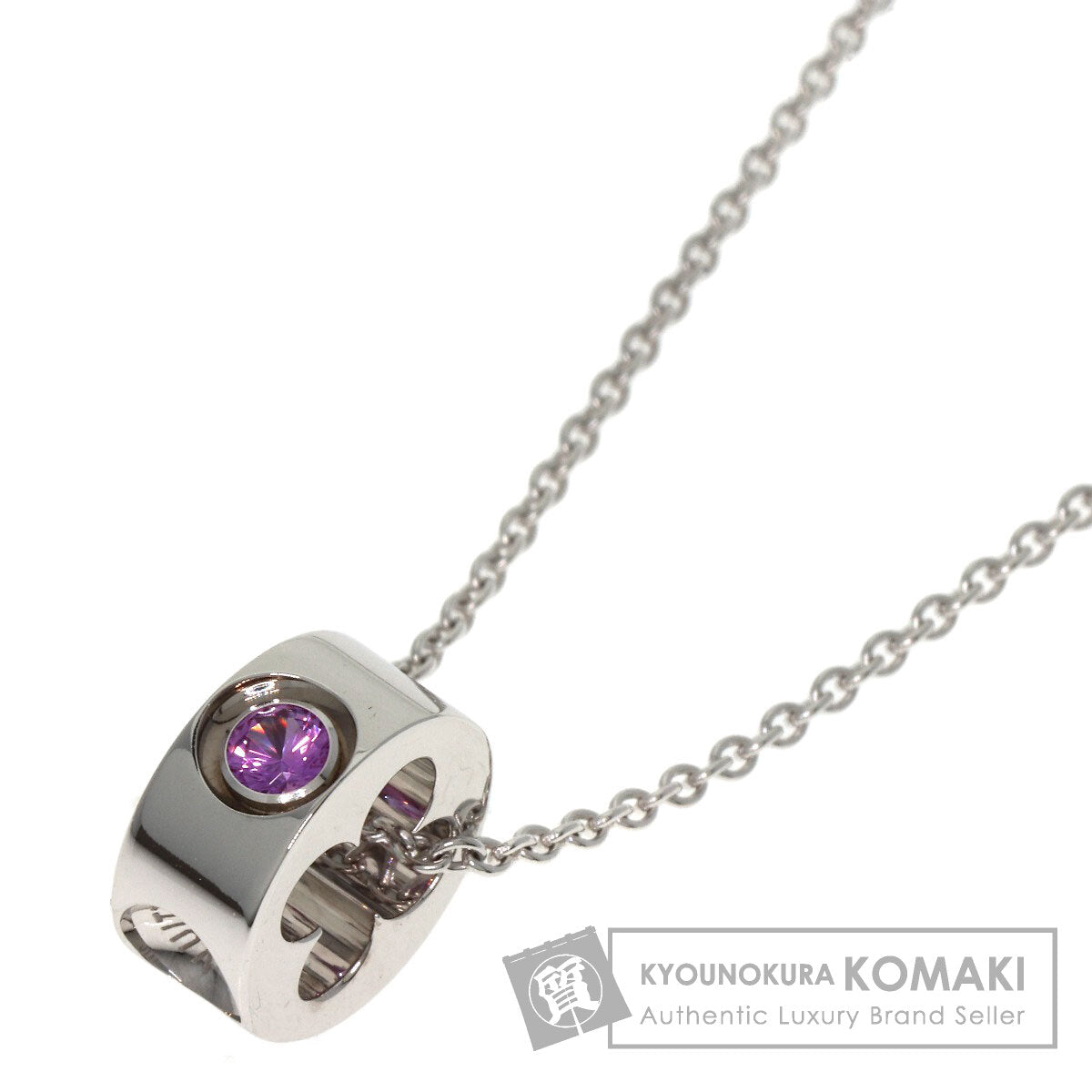 LOUIS VUITTON ルイヴィトン パンダンティフ アンプラント ピンクサファイア ネックレス K18WG レディース 中古
