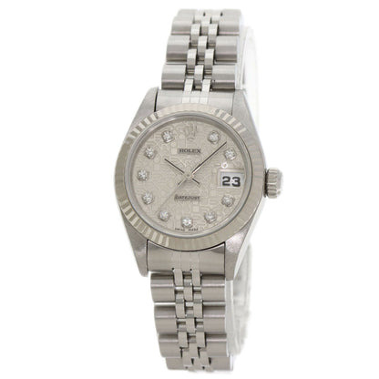 ROLEX ロレックス 69174G デイトジャスト 10P ダイヤモンド 腕時計 SS レディース 中古