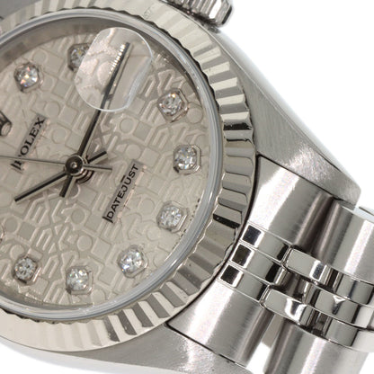 ROLEX ロレックス 69174G デイトジャスト 10P ダイヤモンド 腕時計 SS レディース 中古