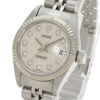 ROLEX ロレックス 69174G デイトジャスト 10P ダイヤモンド 腕時計 SS レディース 中古